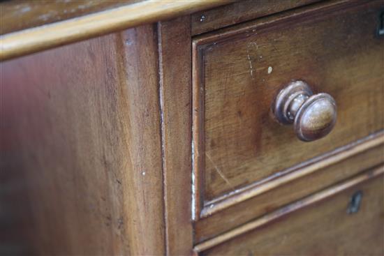 A Victorian mahogany pedestal desk fitted nine short drawers, W.122cm